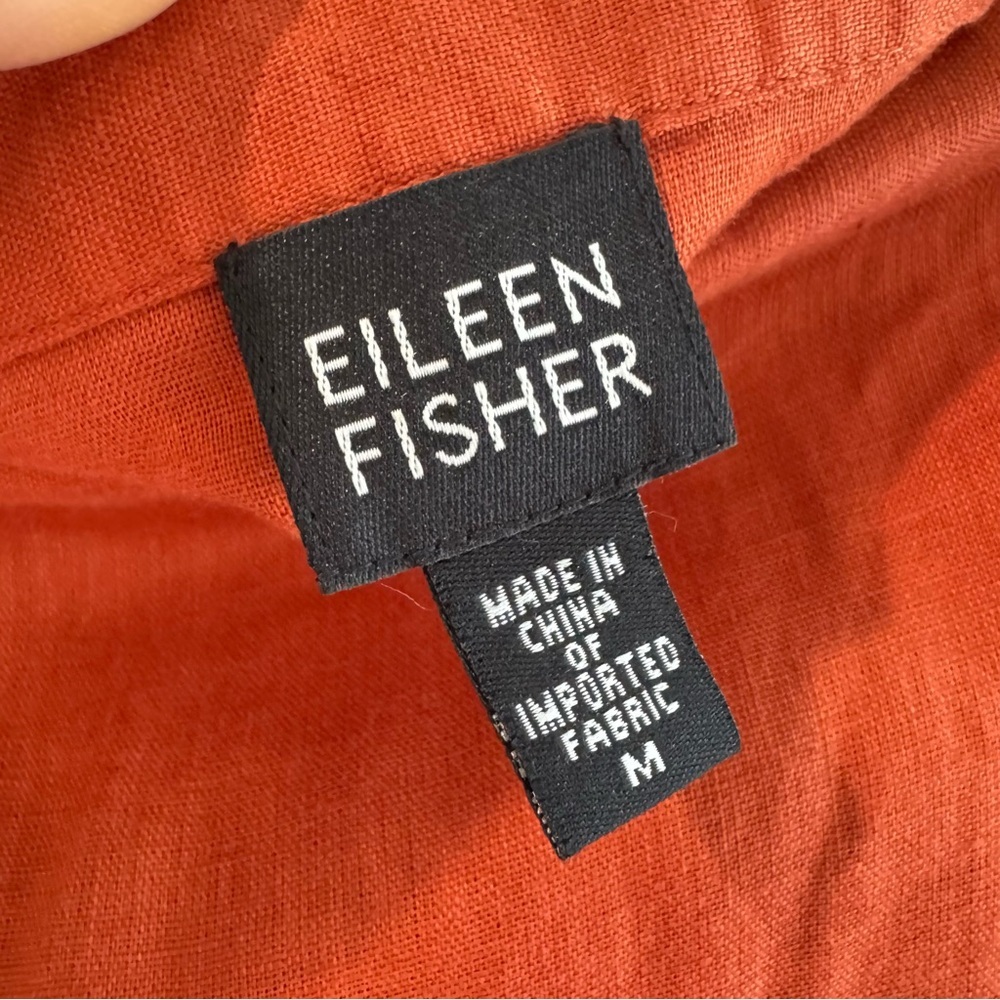 Eileen Fisher Burnt Orange 100% Irish Linen Wrap Maxi Skirt Medium - Picture 5 of 7